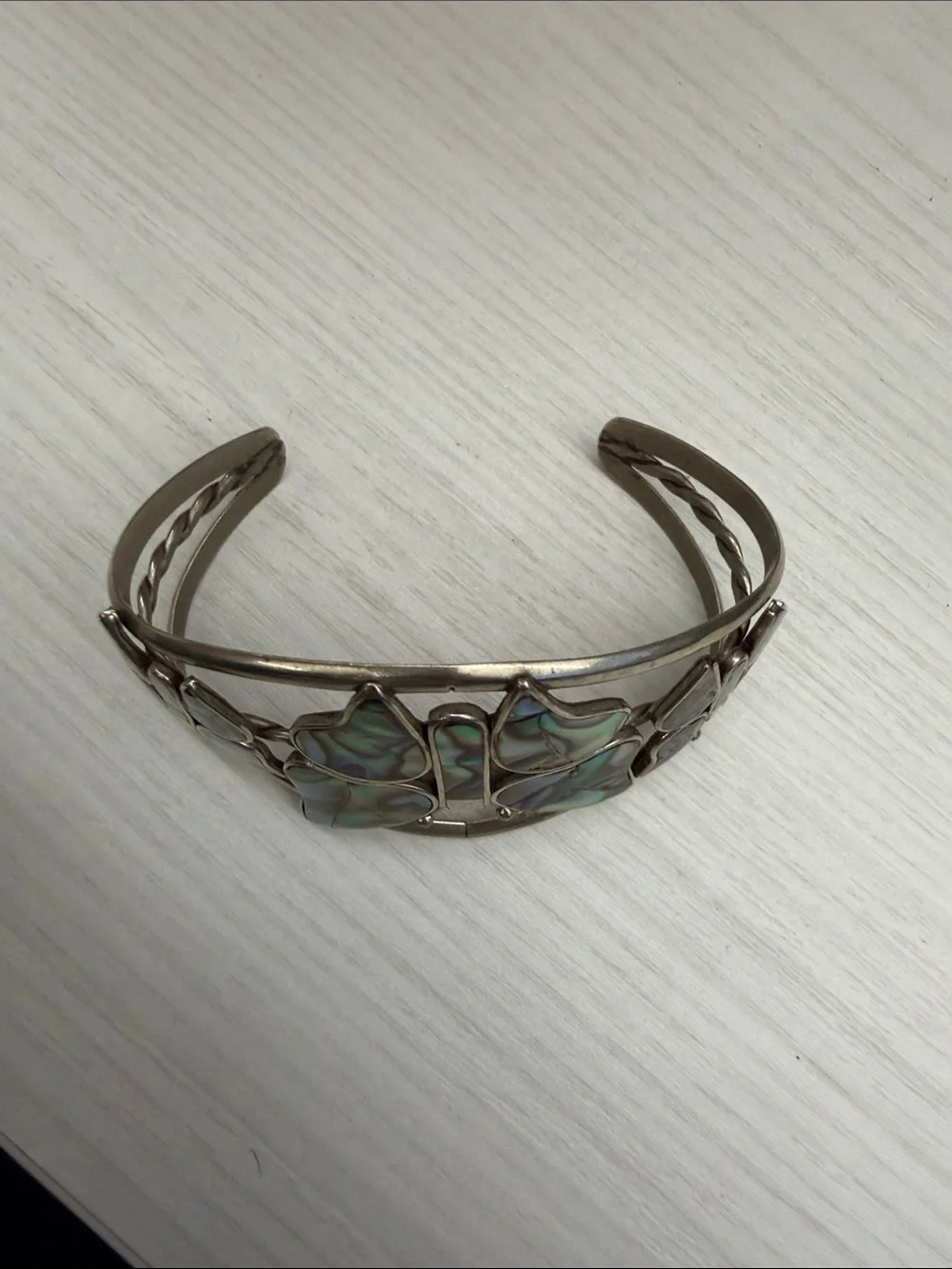 Abalone Butterfly Statement Cuff Bracelet - Iridescent